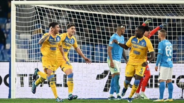 Barrenechea abrió el marcador en favor de Frosinone ante Napoli en el Diego Armando Maradona y marcó su primer tanto oficial en su carrera profesional.