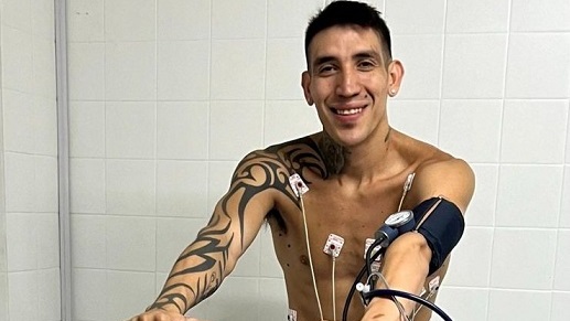 Centurión hoy en el departamento médico de Vélez.