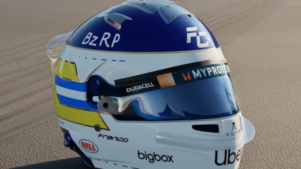 El hermoso homenaje de Colapinto a Carlos Reutemann. Llevará este diseño en los GP de Mexico y Brasil.