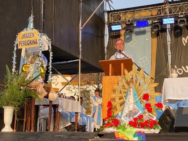García Cuerva encabezó la misa central en la Basílica de Luján. Fotografía: Agencia Noticias Argentinas 
