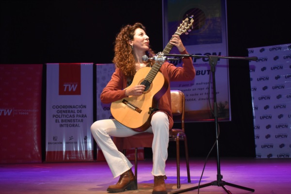 Millán durante su actuación en el Teatro Español.