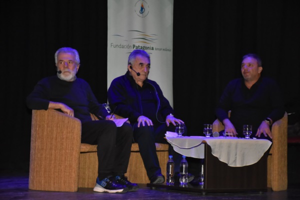 Laplace, Schmid y Peña, en junio pasado en Trelew.
