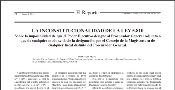 Revista El Reporte de 2010, con la firma de Menna.