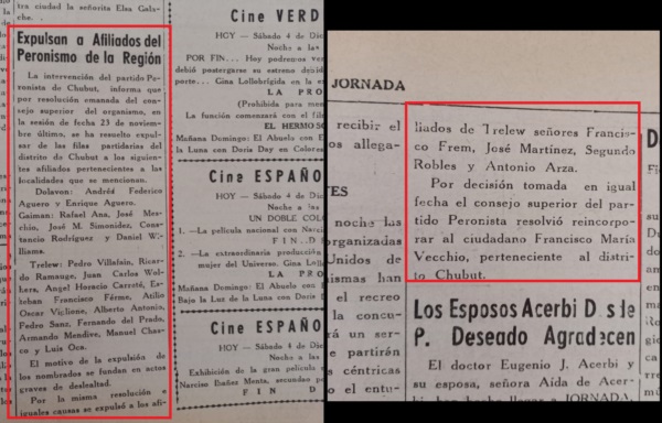 Jornada, 1954. Viglione era peronista y fue expulsado.