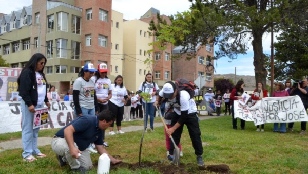 Se hizo una plantación simbólica de un árbol en la plazoleta frente a la Fiscalía.