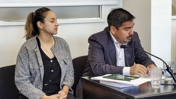 El fiscal Gustavo Núñez y la funcionaria Ruth Ortega. Solicitó 20 años.