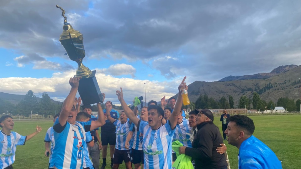 Pleno festejo de los albicelestes.
