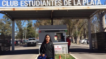 Nahiara Vargas en el Predio de Estudiantes