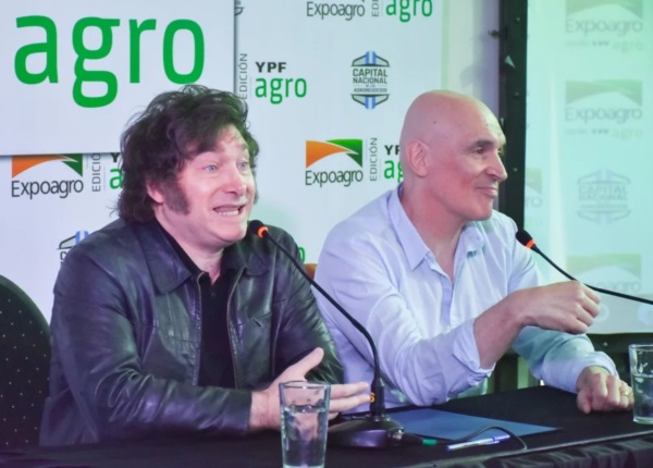 Milei y Espwet en ExpoAgro, antes que el diputado se sumara a La Libertad Avanza.