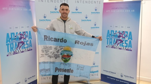 Isaac Martin, el efectivo policial de Ricardo Rojas que vive en Comodoro, el mejor chubutense en el maratón pampeano.
