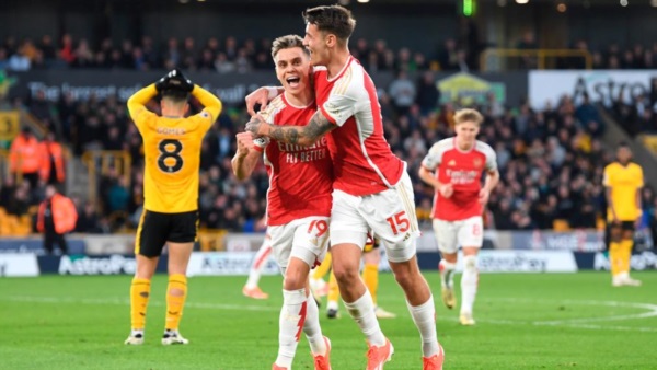 Los Gunners derrotaron 2 a 0 al Wolverhampton, gracias a los goles de Trossard y Odegaard.