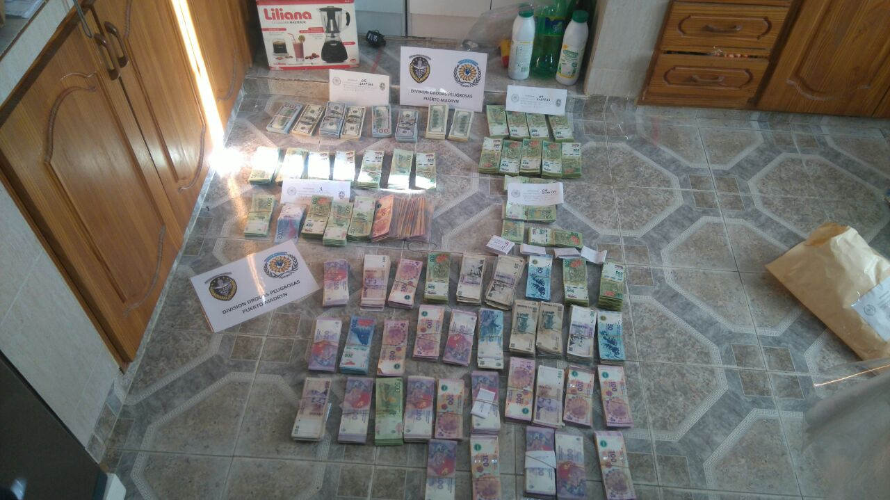 Parte del dinero secuestrado en 2017.