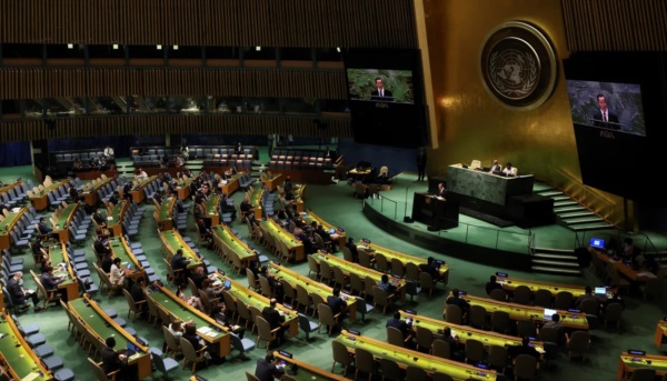 El representante norcoreano habla ante la Asamblea de la ONU. (Foto Reuters).