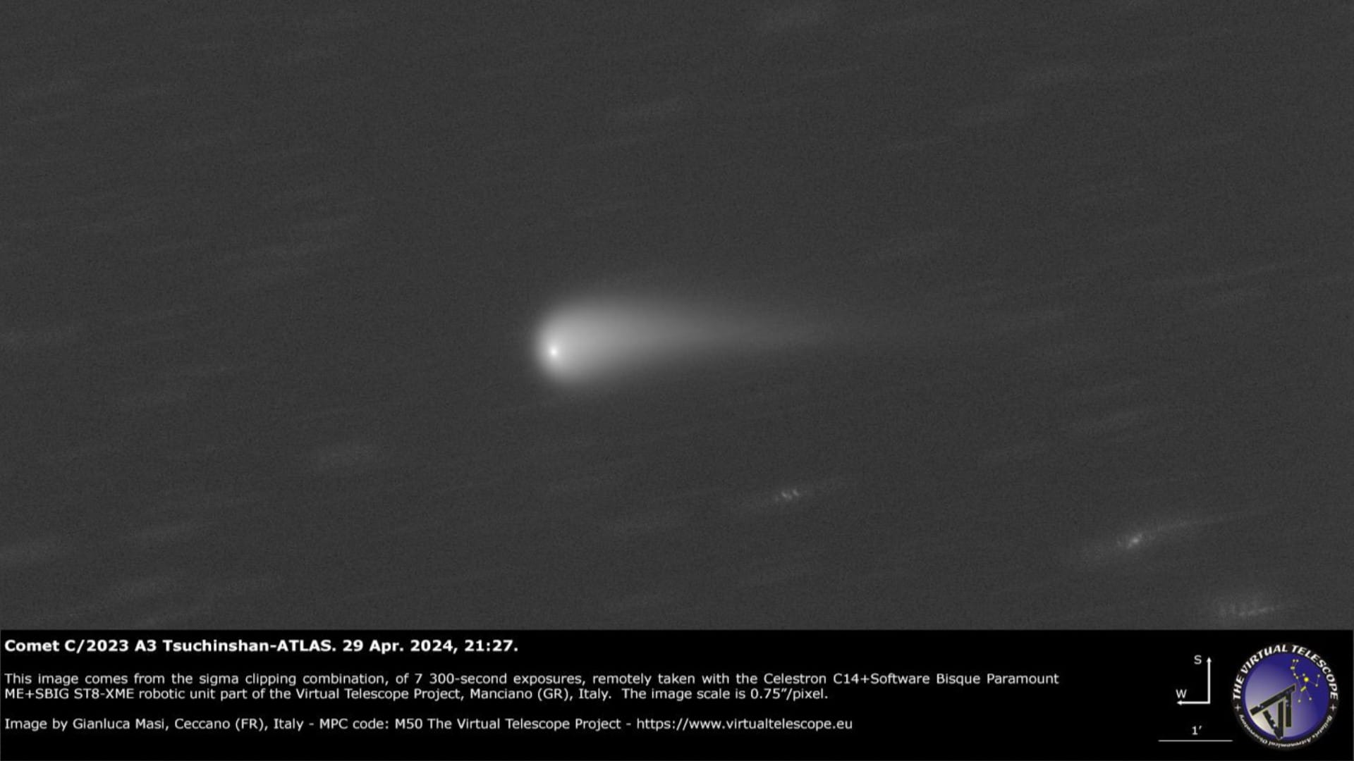 En septiembre llega el cometa TsuchinshanATLAS y se verá a simple vista