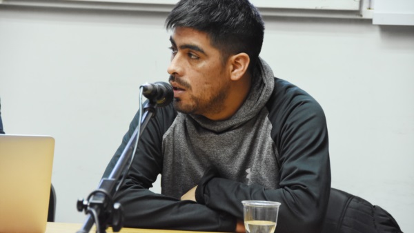 Brian Muñoz está presente en la audiencia. Foto / Norman Evans, Jornada
