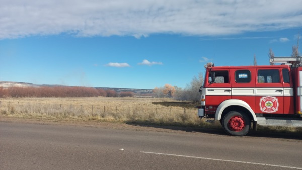 El fuego se desató en la Ruta N° 7. Actuaron los bomberos de Trelew.