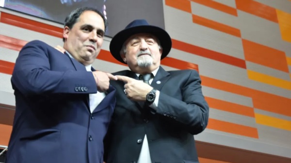 Sampaoli y Othar, el día que asumieron.