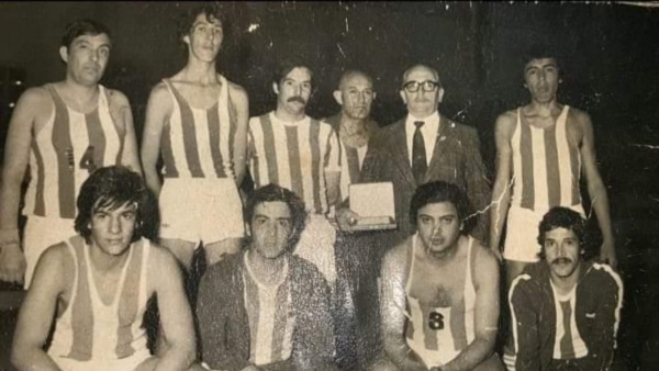 El "Viejo" básquet verdiblanco con Antonio Zorrilla Sánchez.