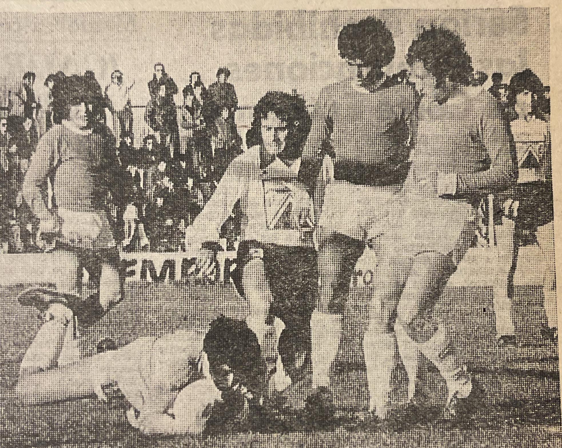 El Goma Vidal entre Gallardo, Barreiro y Daniel Stagnitta.
