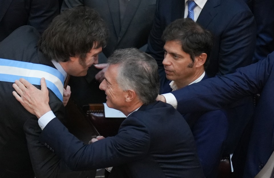 Milei y Macri, el día de la asunción del libertario.