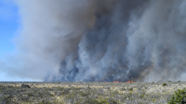 El estado del incendio continúa siendo fuera de control con gran actividad.