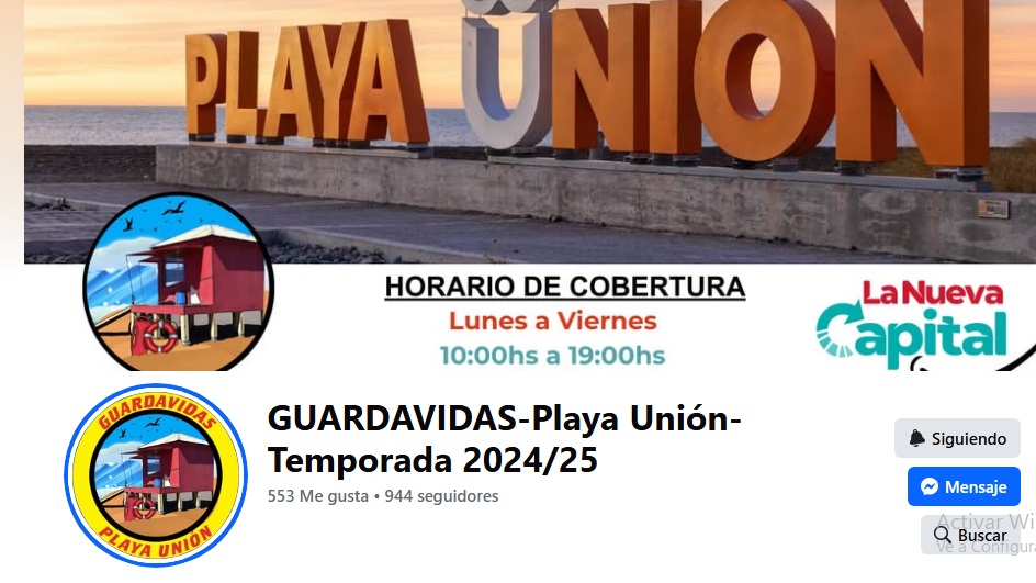 Página oficial del servicio de guardavidas de Playa Unión