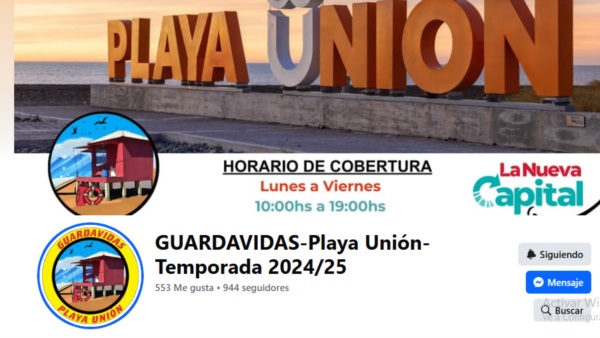 Página oficial del servicio de guardavidas de Playa Unión