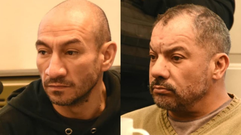 Facundo Cáceres y César Fresco, los detenidos. Foto: Norman  Evans. 