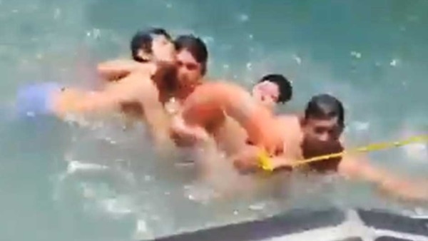 Imagen de video del rescate de los cuatro jóvenes argentinos en Chile. Hay un desaparecido.