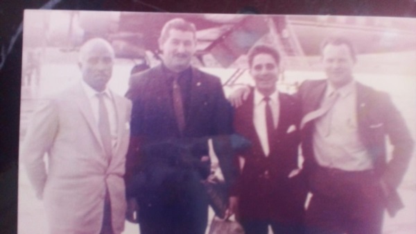 "Pinocho" González, el "Ruso" Bigrevich en un encuentro sindical.
