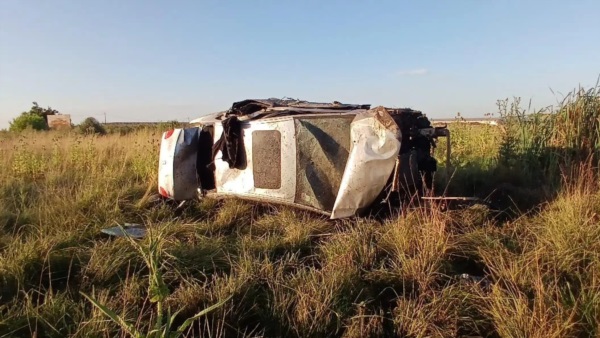 El auto volcó a la altura del kilómetro 68 de la Ruta 36. Foto: Agencia NA (Policía)