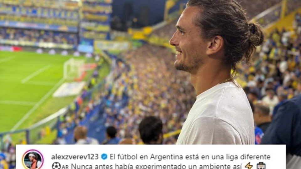 El tenista Alexander Zverev, número 2 del mundo, fascinado con La Bombonera.