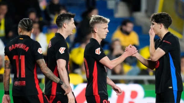 Barcelona con goles de Dani Olmo y Ferran Torres, desarma la gran muralla que propuso Las Palmas.