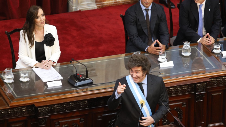 Javier Milei en el Congreso Nacional.