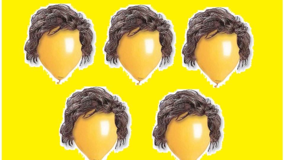 Pelucas y globos amarillos. Una intervención al trabajo del artistaajo del artista s para Perfil.