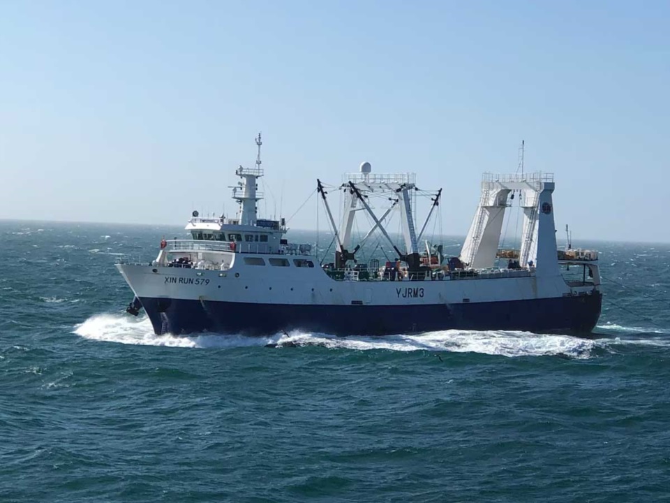 El Xin Run 579, detectado electrónicamente por Prefectura Naval haciendo pesca ilegal el 5 de enero pasado.