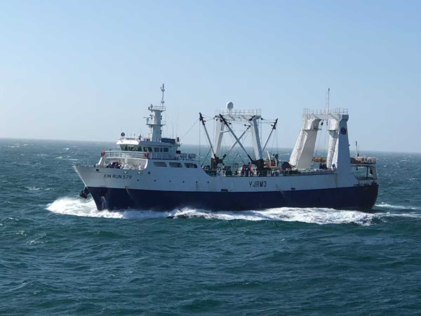 El Xin Run 579, detectado electrónicamente por Prefectura Naval haciendo pesca ilegal el 5 de enero pasado.