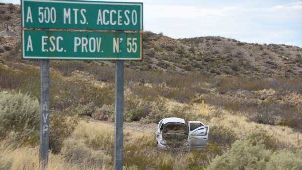 El accidente fue cerca de la Escuela 55. / Foto: Norman Evans.