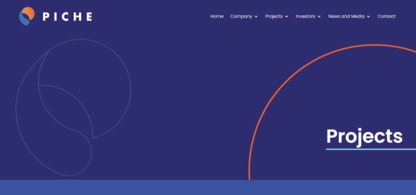 La web de Piche Resources da detalles de su proyectos.