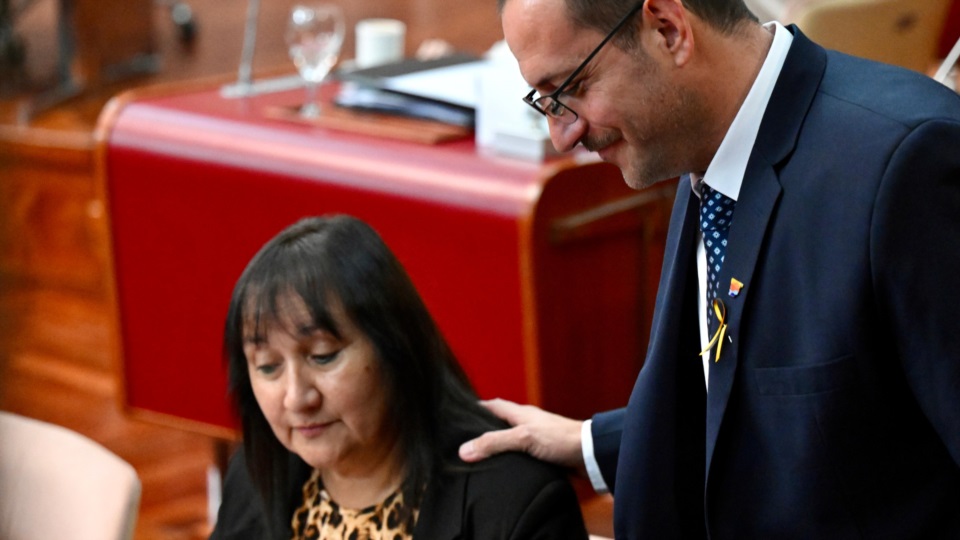 Todos unidos. Arbilla (Arriba Chubut) y Hollmann (Despierta Chubut).