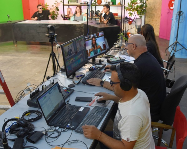 El estudio de streaming en donde antes funcionó el taller de impresión de Jornada.
