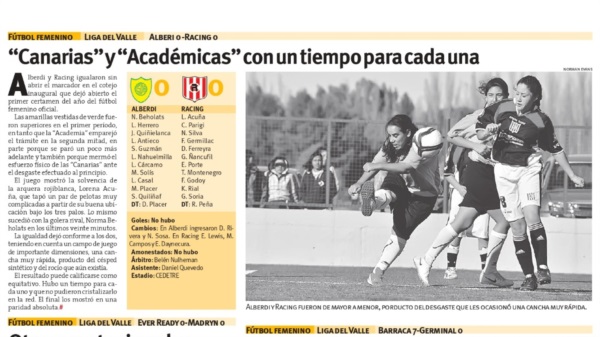 Racing y Alberdi, en su primer juego federado.