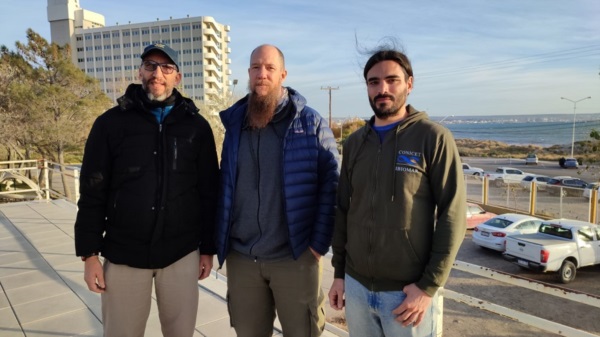 Martín Brogger, Gregorio Bigatti, Javier Signorelli y Jonathan Flores, del Instituto de Biología de Organismos Marinos (IBIOMAR-CONICET) que participarán de la experiencia.