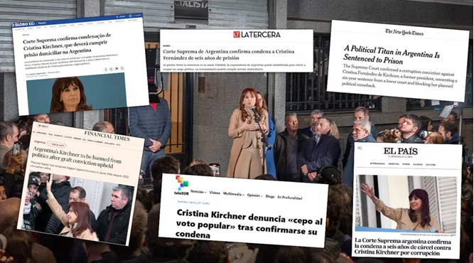 La proscripción de CFK en los diarios del mundo.