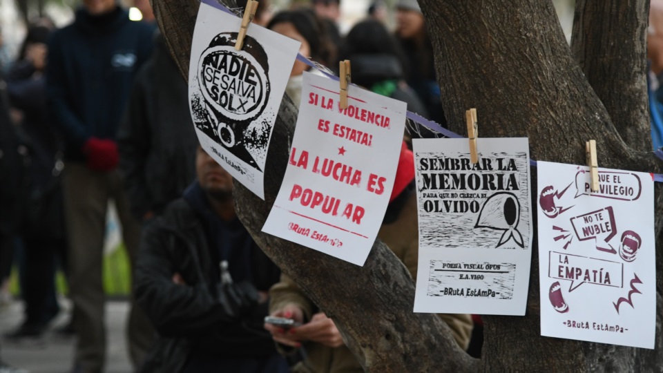 La plaza San Martin fue el epicentro de la movilización.