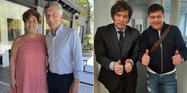 Felices los cuatro. Romero-Macri y Milei-Treffinger.