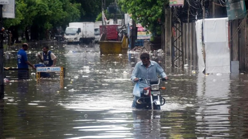 Inundación en Lahore, Pakistán.