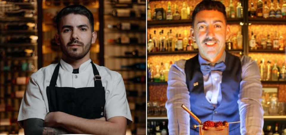 El chef Enzo Mayorga y el barmanager Javier Biagetti, brindarán clases en la feria.