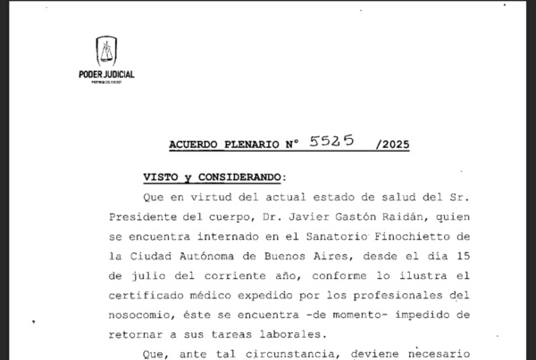Facsímil de la Acordada del Superior Tribunal.