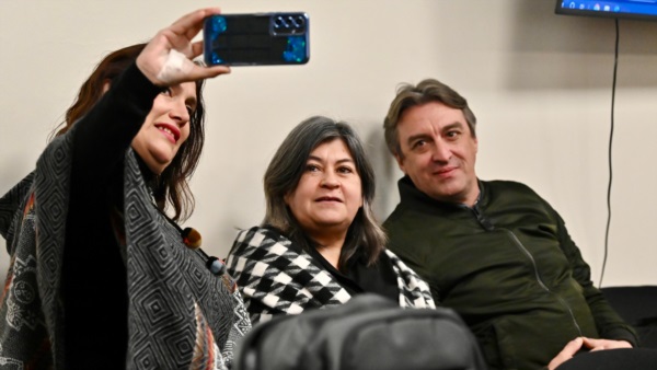 Desde la izquierda, los querellantes González, Barrionuevo y López. 